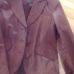 Guess Brown Leather Blazer